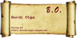 Bordi Olga névjegykártya